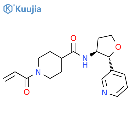 rel-1-(1-Oxo-2-propen-1-yl)-N-[(2R,3S)-tetrahydro-2-(3-pyridinyl)-3-furanyl]-4-piperidinecarboxamide structure