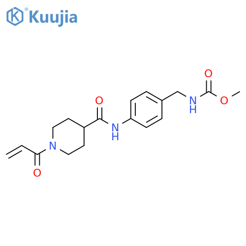 Methyl N-[[4-[[[1-(1-oxo-2-propen-1-yl)-4-piperidinyl]carbonyl]amino]phenyl]methyl]carbamate structure