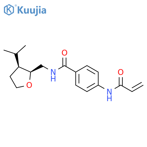 N-[[(2S,3S)-3-Propan-2-yloxolan-2-yl]methyl]-4-(prop-2-enoylamino)benzamide structure