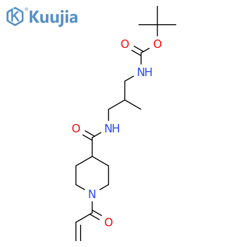 tert-butyl N-(2-methyl-3-{1-(prop-2-enoyl)piperidin-4-ylformamido}propyl)carbamate structure