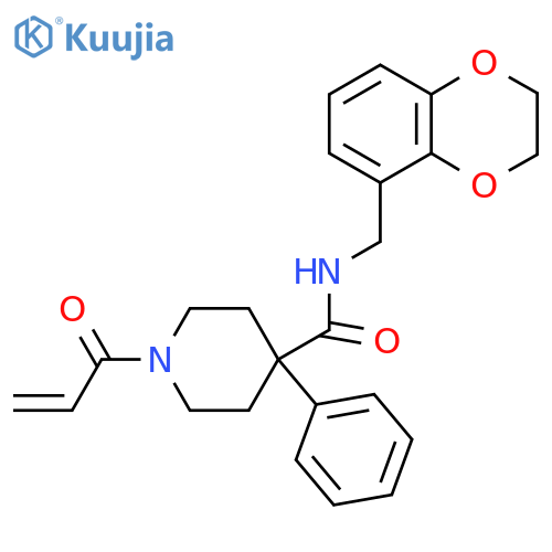 N-(2,3-Dihydro-1,4-benzodioxin-5-ylmethyl)-4-phenyl-1-prop-2-enoylpiperidine-4-carboxamide structure