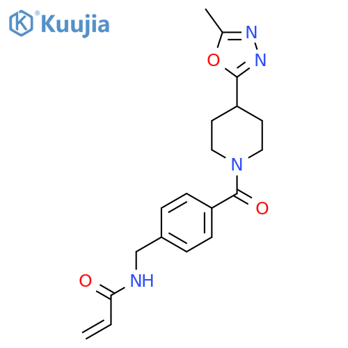 N-[[4-[[4-(5-Methyl-1,3,4-oxadiazol-2-yl)-1-piperidinyl]carbonyl]phenyl]methyl]-2-propenamide structure