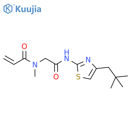 N-({4-(2,2-dimethylpropyl)-1,3-thiazol-2-ylcarbamoyl}methyl)-N-methylprop-2-enamide structure