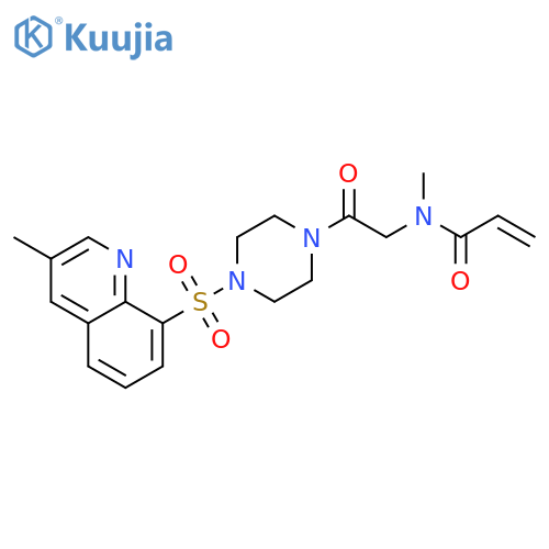 N-Methyl-N-[2-[4-(3-methylquinolin-8-yl)sulfonylpiperazin-1-yl]-2-oxoethyl]prop-2-enamide structure