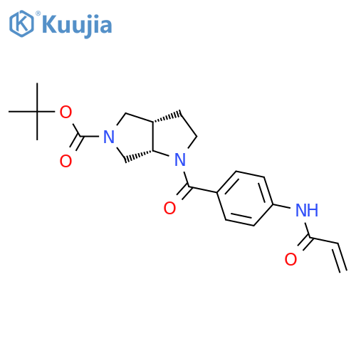 rac-tert-butyl (3aR,6aR)-1-[4-(prop-2-enamido)benzoyl]-octahydropyrrolo[3,4-b]pyrrole-5-carboxylate structure