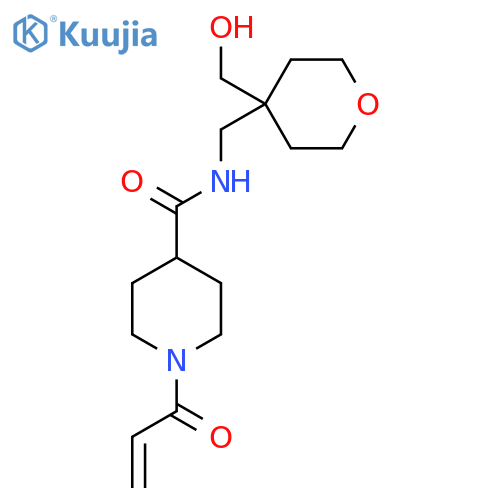 N-{[4-(hydroxymethyl)oxan-4-yl]methyl}-1-(prop-2-enoyl)piperidine-4-carboxamide structure