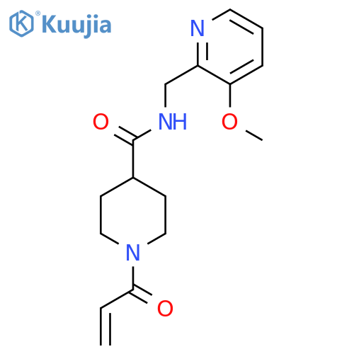 N-[(3-Methoxypyridin-2-yl)methyl]-1-prop-2-enoylpiperidine-4-carboxamide structure