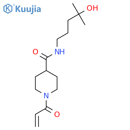 N-(4-hydroxy-4-methylpentyl)-1-(prop-2-enoyl)piperidine-4-carboxamide structure