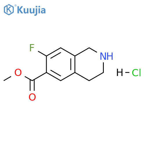 6-Isoquinolinecarboxylic acid, 7-fluoro-1,2,3,4-tetrahydro-, methyl ester, hydrochloride (1:1) structure
