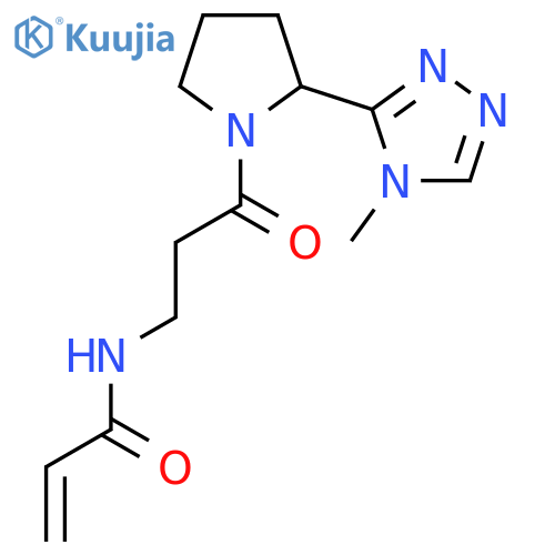 N-{3-2-(4-methyl-4H-1,2,4-triazol-3-yl)pyrrolidin-1-yl-3-oxopropyl}prop-2-enamide structure