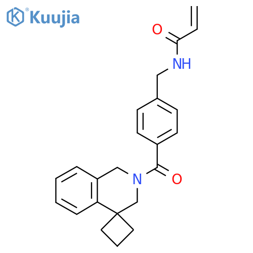 N-[[4-(Spiro[1,3-dihydroisoquinoline-4,1'-cyclobutane]-2-carbonyl)phenyl]methyl]prop-2-enamide structure