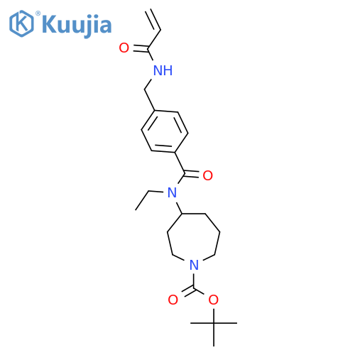 tert-butyl 4-{N-ethyl-4-[(prop-2-enamido)methyl]benzamido}azepane-1-carboxylate structure