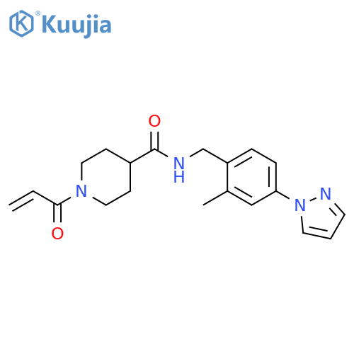 N-[[2-Methyl-4-(1H-pyrazol-1-yl)phenyl]methyl]-1-(1-oxo-2-propen-1-yl)-4-piperidinecarboxamide structure