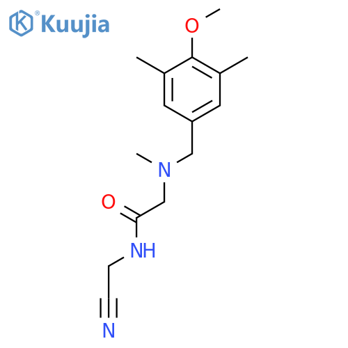 N-(cyanomethyl)-2-{(4-methoxy-3,5-dimethylphenyl)methyl(methyl)amino}acetamide structure