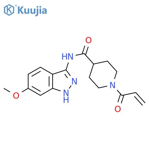 N-(6-Methoxy-1H-indazol-3-yl)-1-(1-oxo-2-propen-1-yl)-4-piperidinecarboxamide structure