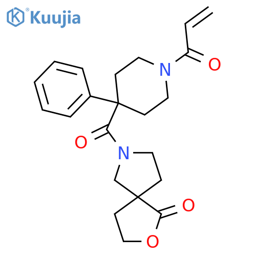 7-[4-Phenyl-1-(prop-2-enoyl)piperidine-4-carbonyl]-2-oxa-7-azaspiro[4.4]nonan-1-one structure