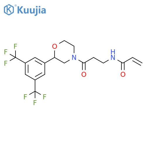 N-[3-[2-[3,5-Bis(trifluoromethyl)phenyl]-4-morpholinyl]-3-oxopropyl]-2-propenamide structure