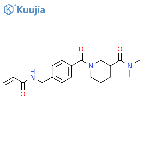 N,N-dimethyl-1-{4-[(prop-2-enamido)methyl]benzoyl}piperidine-3-carboxamide structure
