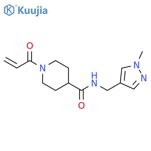 N-(1-methyl-1H-pyrazol-4-yl)methyl-1-(prop-2-enoyl)piperidine-4-carboxamide structure