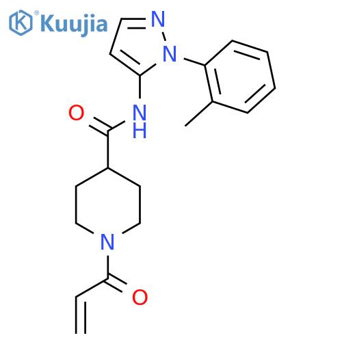 N-[1-(2-methylphenyl)-1H-pyrazol-5-yl]-1-(prop-2-enoyl)piperidine-4-carboxamide structure