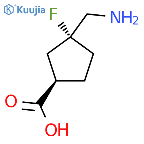 rac-(1R,3R)-3-(aminomethyl)-3-fluorocyclopentane-1-carboxylic acid structure