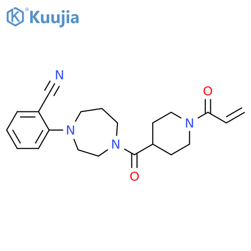 2-[Hexahydro-4-[[1-(1-oxo-2-propen-1-yl)-4-piperidinyl]carbonyl]-1H-1,4-diazepin-1-yl]benzonitrile structure