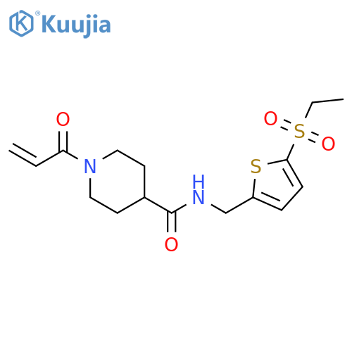N-[[5-(Ethylsulfonyl)-2-thienyl]methyl]-1-(1-oxo-2-propen-1-yl)-4-piperidinecarboxamide structure