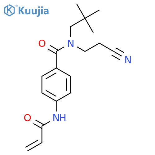 N-(2-cyanoethyl)-N-(2,2-dimethylpropyl)-4-(prop-2-enamido)benzamide structure