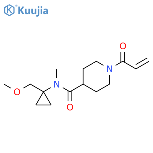 N-1-(methoxymethyl)cyclopropyl-N-methyl-1-(prop-2-enoyl)piperidine-4-carboxamide structure