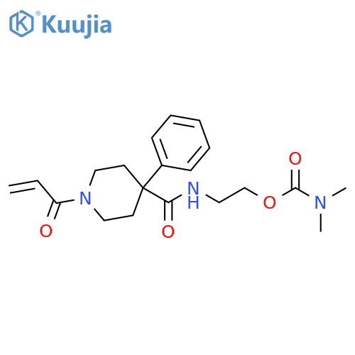 2-[[[1-(1-Oxo-2-propen-1-yl)-4-phenyl-4-piperidinyl]carbonyl]amino]ethyl N,N-dimethylcarbamate structure