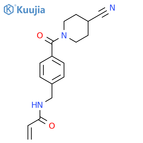 N-[[4-(4-Cyanopiperidine-1-carbonyl)phenyl]methyl]prop-2-enamide structure