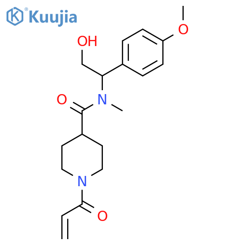 N-[2-hydroxy-1-(4-methoxyphenyl)ethyl]-N-methyl-1-(prop-2-enoyl)piperidine-4-carboxamide structure