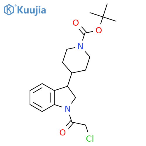 Tert-butyl 4-[1-(2-chloroacetyl)-2,3-dihydroindol-3-yl]piperidine-1-carboxylate structure