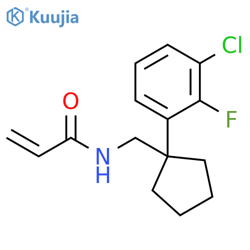 N-{1-(3-chloro-2-fluorophenyl)cyclopentylmethyl}prop-2-enamide structure