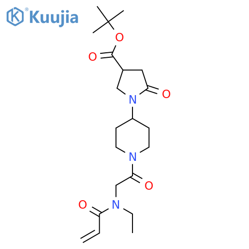 tert-butyl 1-{1-[2-(N-ethylprop-2-enamido)acetyl]piperidin-4-yl}-5-oxopyrrolidine-3-carboxylate structure
