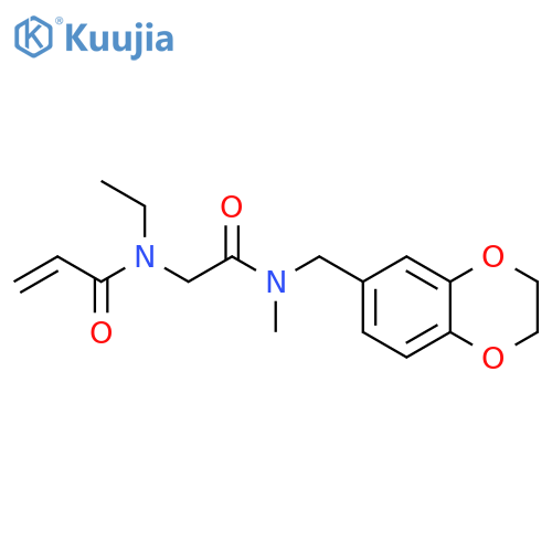N-[2-[[(2,3-Dihydro-1,4-benzodioxin-6-yl)methyl]methylamino]-2-oxoethyl]-N-ethyl-2-propenamide structure