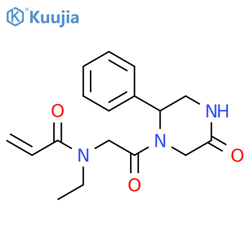 N-Ethyl-N-[2-oxo-2-(5-oxo-2-phenyl-1-piperazinyl)ethyl]-2-propenamide structure