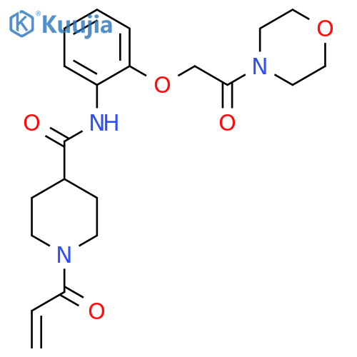 N-[2-(2-Morpholin-4-yl-2-oxoethoxy)phenyl]-1-prop-2-enoylpiperidine-4-carboxamide structure