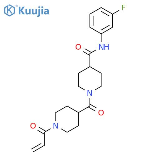 N-(3-Fluorophenyl)-1-(1-prop-2-enoylpiperidine-4-carbonyl)piperidine-4-carboxamide structure