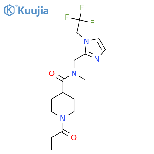 N-Methyl-1-prop-2-enoyl-N-[[1-(2,2,2-trifluoroethyl)imidazol-2-yl]methyl]piperidine-4-carboxamide structure