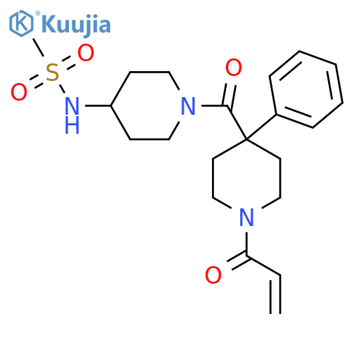 N-[1-(4-Phenyl-1-prop-2-enoylpiperidine-4-carbonyl)piperidin-4-yl]methanesulfonamide structure