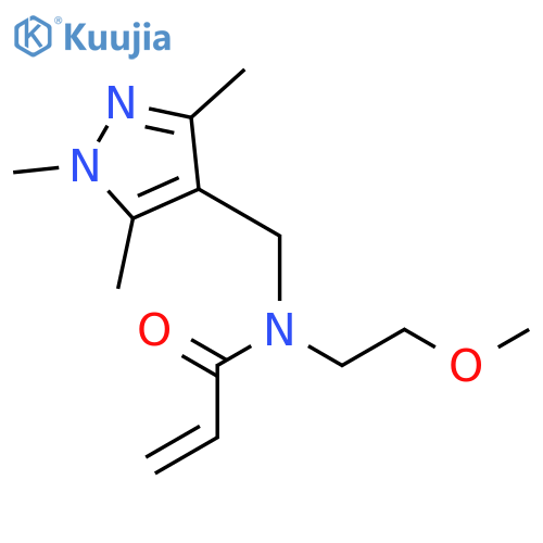 N-(2-methoxyethyl)-N-(trimethyl-1H-pyrazol-4-yl)methylprop-2-enamide structure