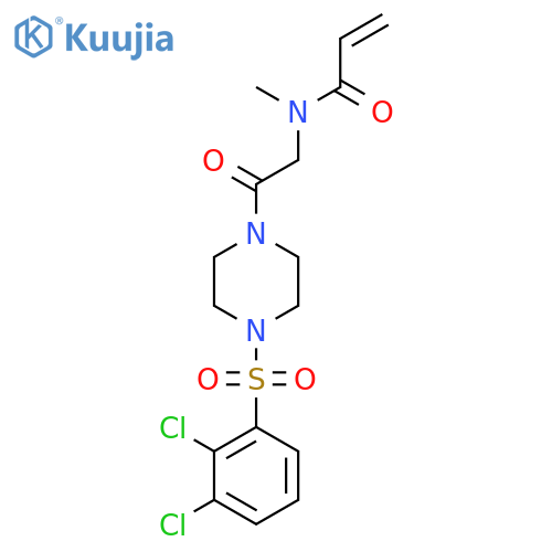 N-{2-[4-(2,3-dichlorobenzenesulfonyl)piperazin-1-yl]-2-oxoethyl}-N-methylprop-2-enamide structure