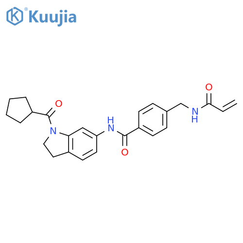 N-(1-cyclopentanecarbonyl-2,3-dihydro-1H-indol-6-yl)-4-[(prop-2-enamido)methyl]benzamide structure