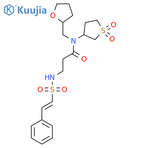 N-(1,1-Dioxothiolan-3-yl)-N-(oxolan-2-ylmethyl)-3-[[(E)-2-phenylethenyl]sulfonylamino]propanamide structure