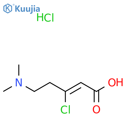(Z)-3-Chloro-5-(dimethylamino)pent-2-enoic acid;hydrochloride structure