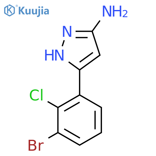 3-(3-bromo-2-chlorophenyl)-1H-pyrazol-5-amine structure