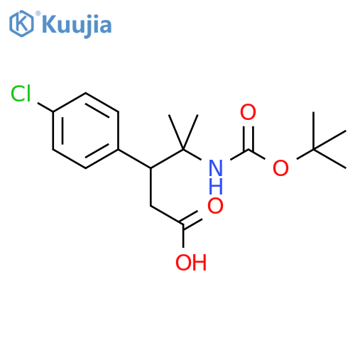 4-{[(Tert-butoxy)carbonyl]amino}-3-(4-chlorophenyl)-4-methylpentanoic acid structure