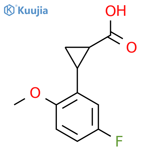 2-(5-fluoro-2-methoxyphenyl)cyclopropane-1-carboxylic acid structure