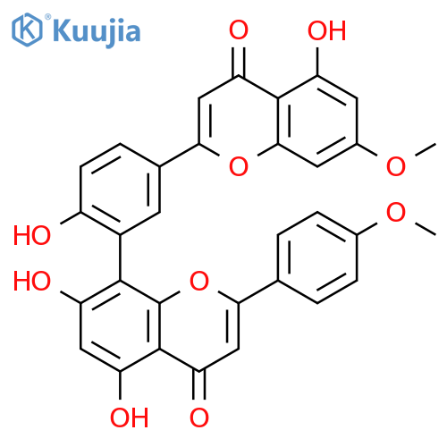 4H-1-Benzopyran-4-one,5,7-dihydroxy-8-[2-hydroxy-5-(5-hydroxy-7-methoxy-4-oxo-4H-1-benzopyran-2-yl)phenyl]-2-(4-methoxyphenyl)- structure
